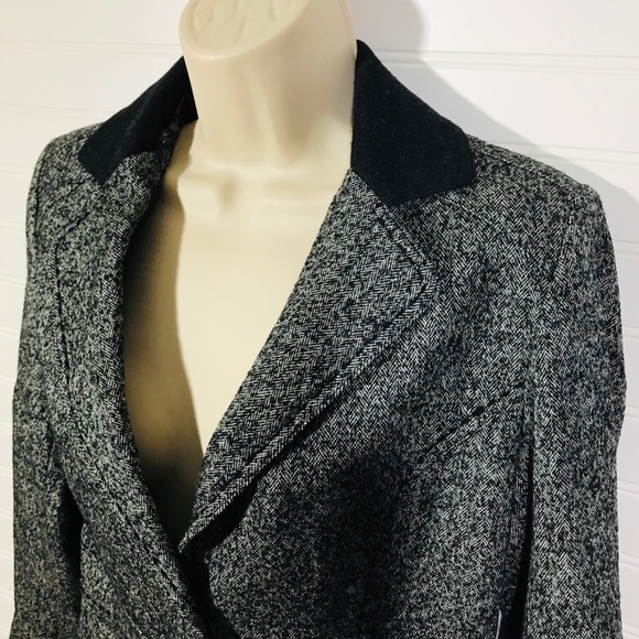 CAbi Gray Fox Hunt Tweed Herringbone Blazer EUC - Picture 3 of 8